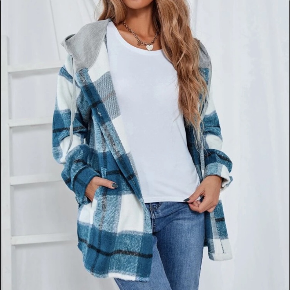 Plaid flannel hoodie jacket - Picture 6 of 6